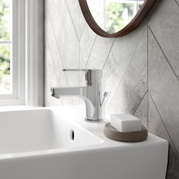 Ideal Standard B1148AA Calista Einhebel-Einloch-Waschtischmischer mit Ablaufgarnitur, Chrom Basin Mi