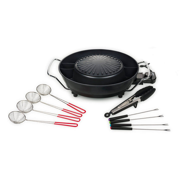 Tristar Koreanischer Grill & Hot Pot – 36 cm ⌀ – 3 L Fassungsvermögen – 4 Personen – 220 °C – Schwar