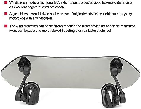 EVGATSAUTO Motorrad Windschutzscheibenverlängerung Windschutzscheibenverlängerer Einstellbarer Unive