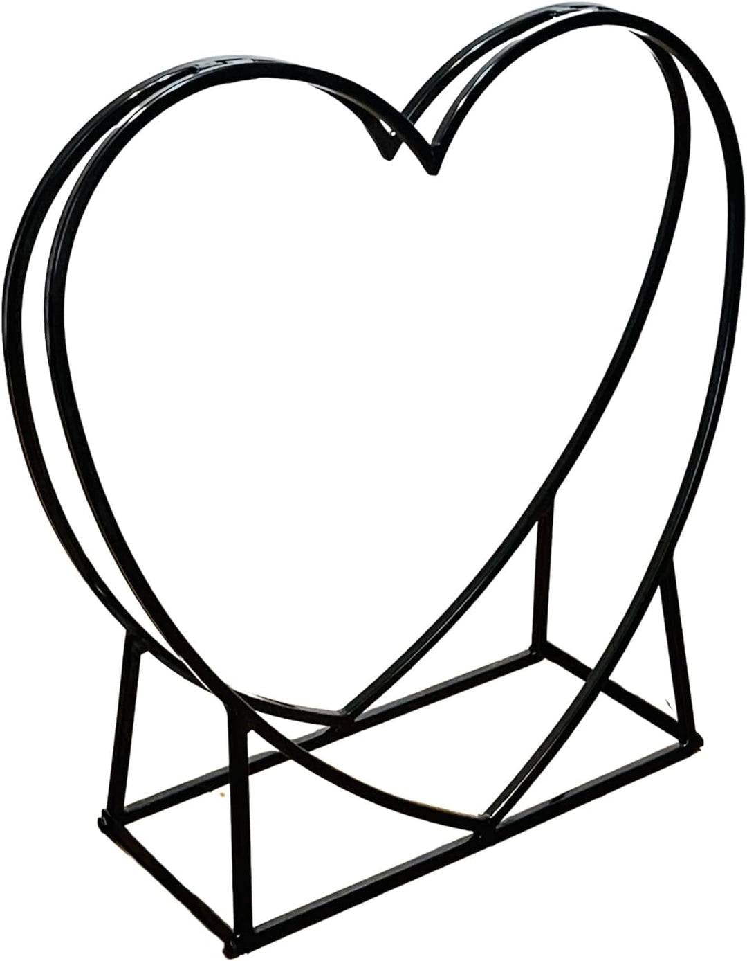 Kaminholz-Regal "Herz" aus Metall, schwarz, Brennholz-Ständer,