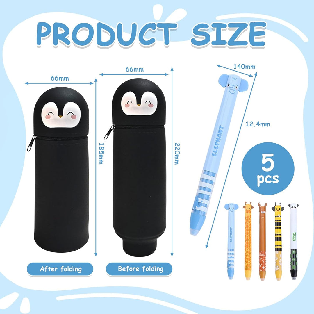 MäPpchen Pinguin FedermäPpchen Kinder Kawaii FedermäPpchen FedermäPpchen, Zweifarbige löschbare Gels
