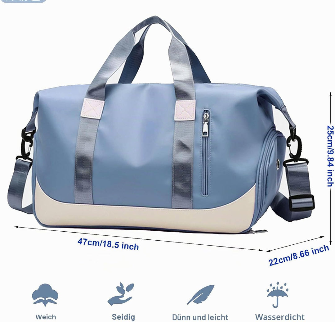 Keyck Sporttasche Damen Herren Reisetasche mit Schuhfach und Nassfach Gross 40L, Faltbar Wasserdicht