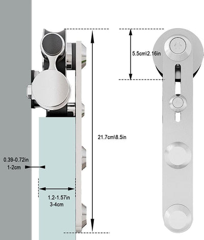 274cm/9FT Edelstahl Laufschiene Schiebetürbeschlag，Innentüren Schiebetürsystem für Schiebetüren, für