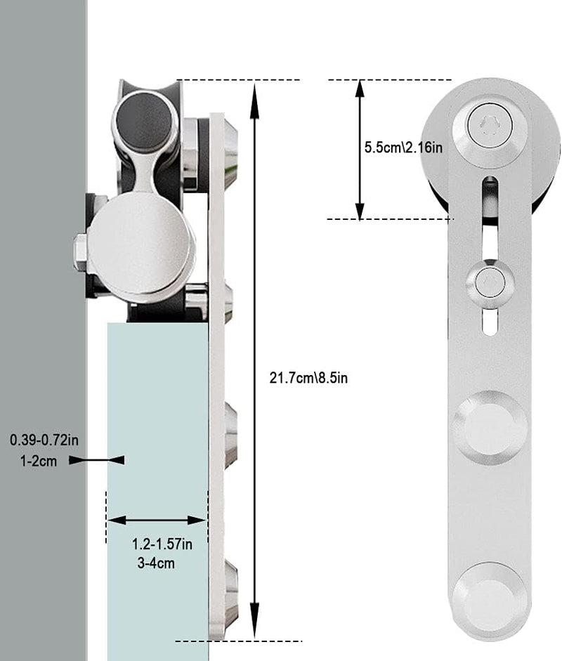 274cm/9FT Edelstahl Laufschiene Schiebetürbeschlag，Innentüren Schiebetürsystem für Schiebetüren, für