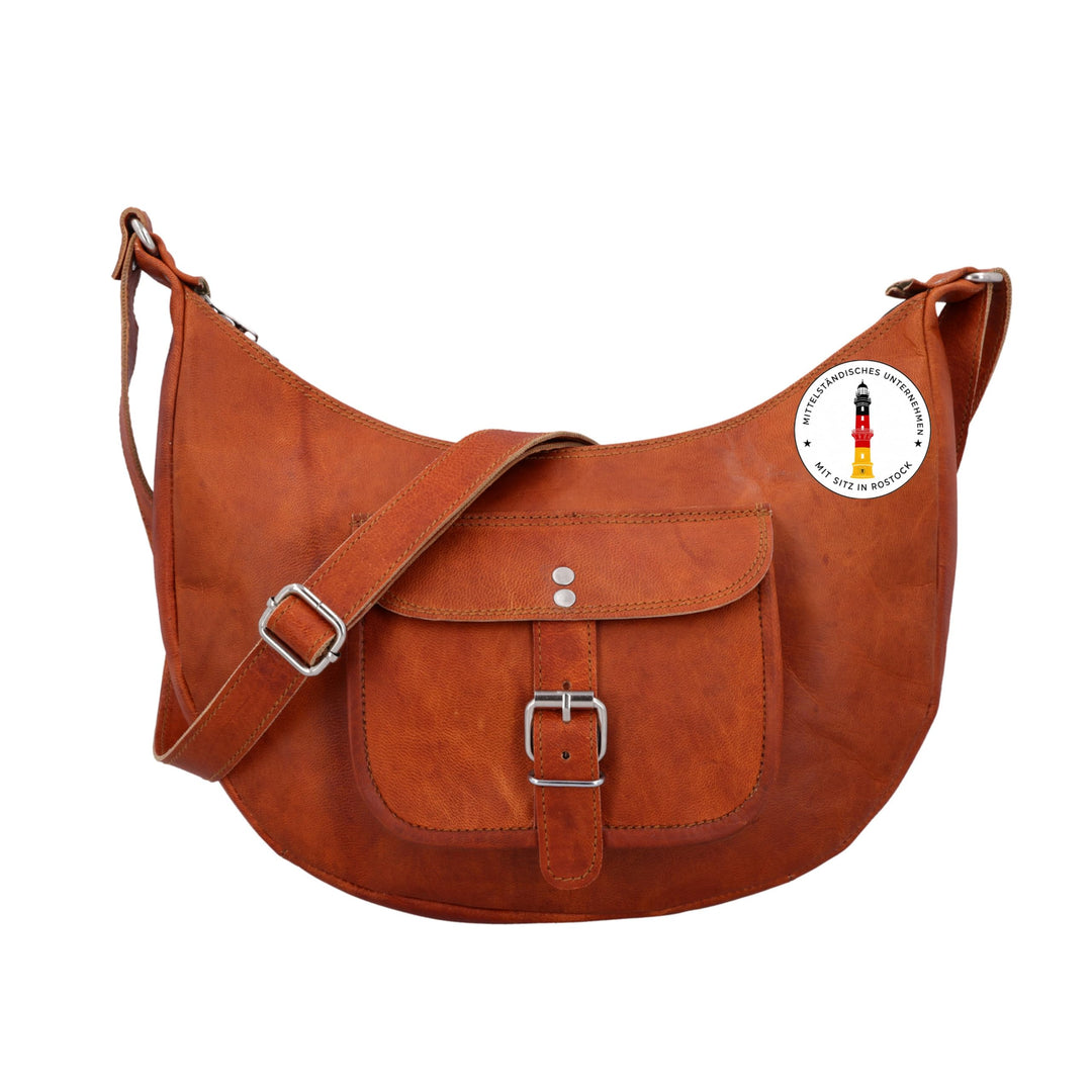 Gusti Umhängetasche Leder - Mira Damen Handtasche Ledertasche Vintage Braun Leder