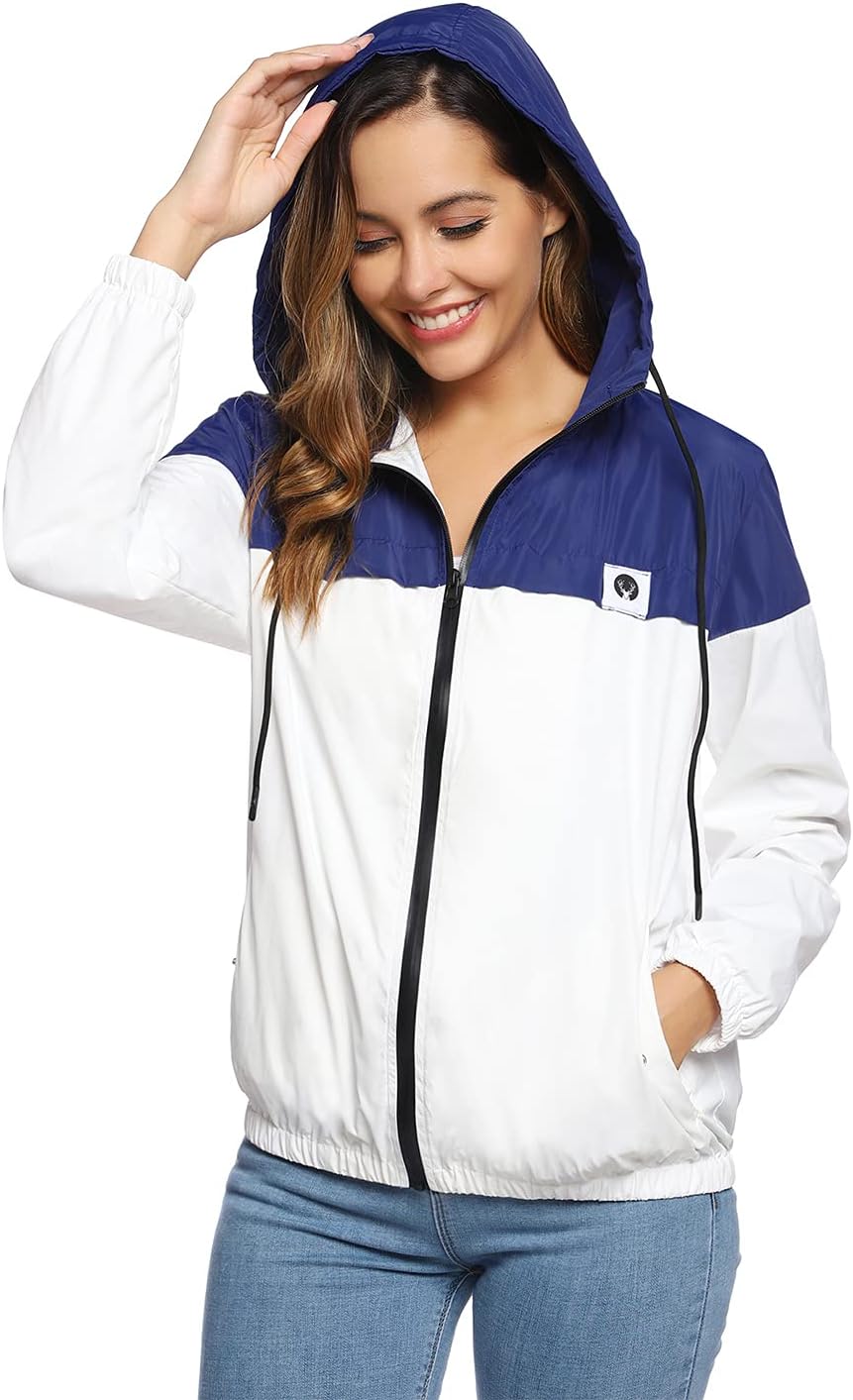 Regenjacke Damen Wasserdicht Windbreaker Leicht Atmungsaktiv Zipper Softshelljacke Regenjacken dünn