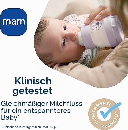MAM Easy Start Babyflaschen-Set, Anti-Kolik, 8 Flaschen in den Grössen 130 ml, 160 ml und 260 ml, 1