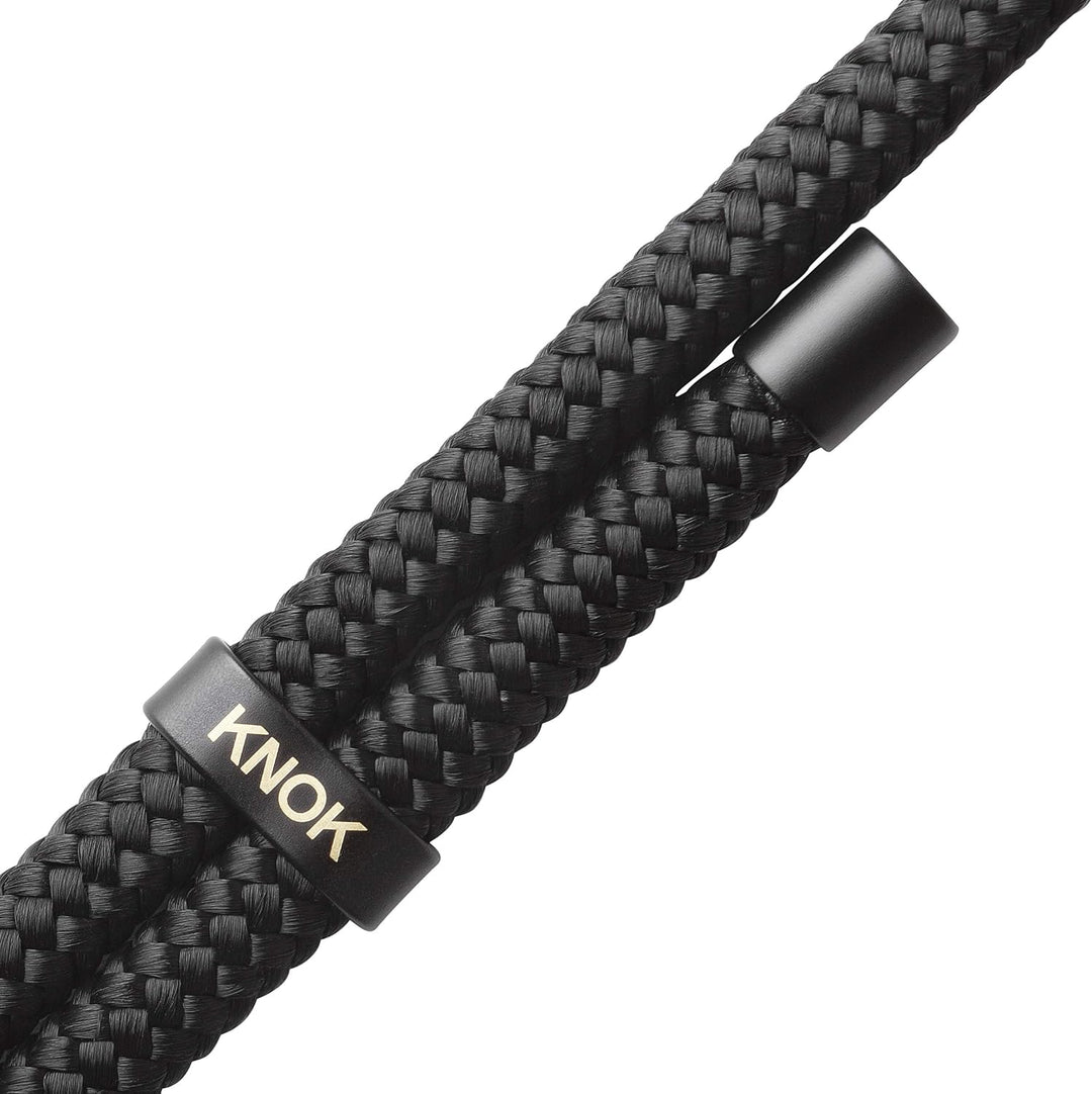 KNOK Premium Handykette für Apple iPhone 14 Pro Max, All Black, transparent | Silikonhülle mit fest