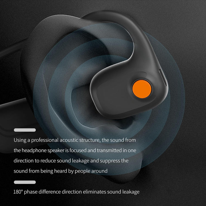 Knochenschall Kopfhörer Bluetooth 5.3 Open Ear Kopfhörer Kabellos IPX6 wasserdichte Sportkopfhörer H