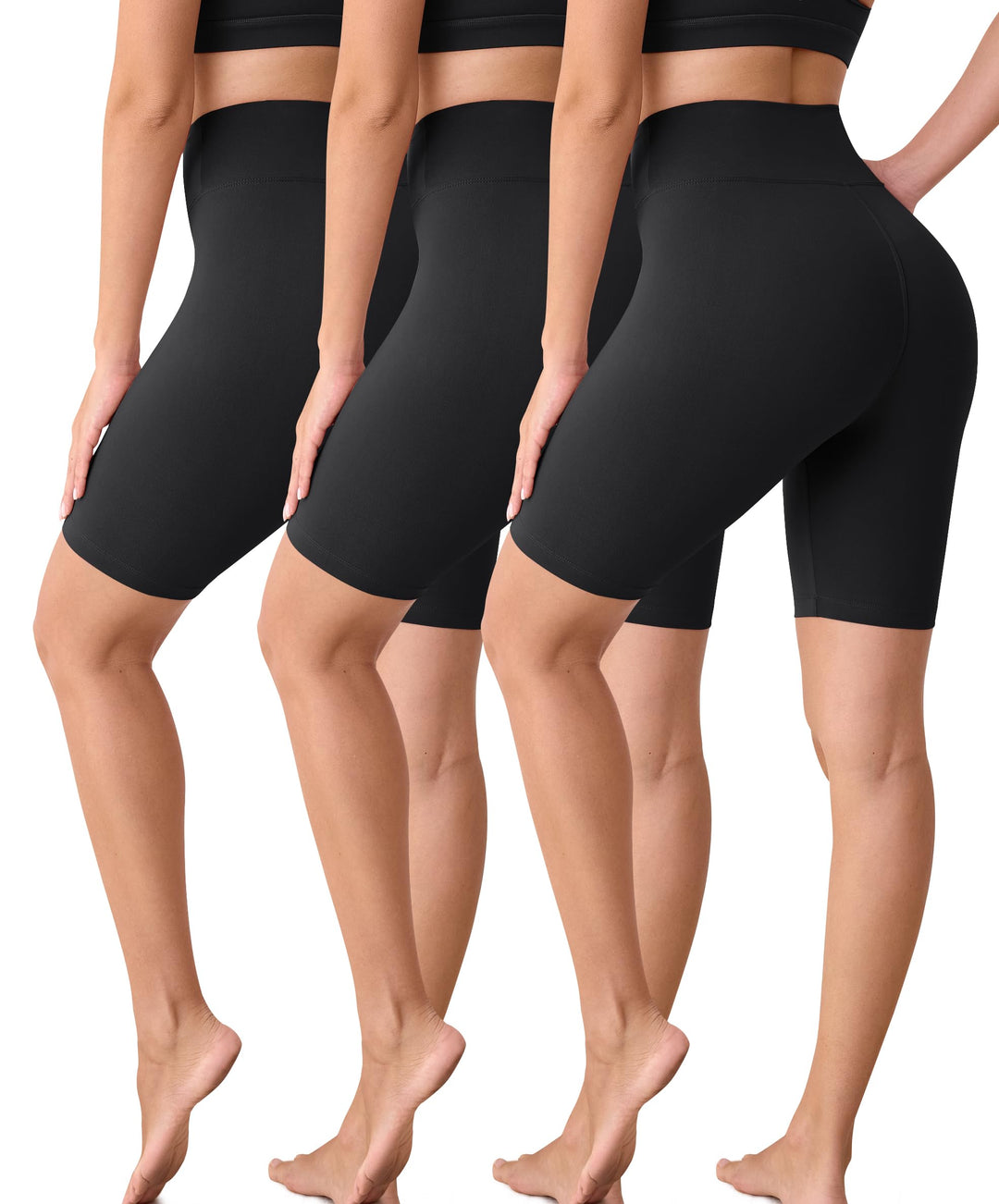 BAYDI Creamlush Radlerhose Damen - 20 cm Bequeme Kurze Sporthose mit Hoher Taille für Yoga Pilates F