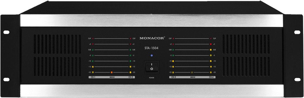 MONACOR STA-1504 Mehrkanal-PA-Verstärker mit integriertem Limiter schwarz, 244280