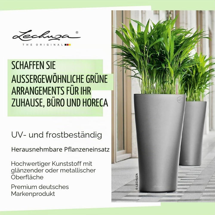 LECHUZA DELTA Premium 40 anthrazit metallic 15543 Anthrazit Metallic 39x39x75.5 cm Single, Anthrazit