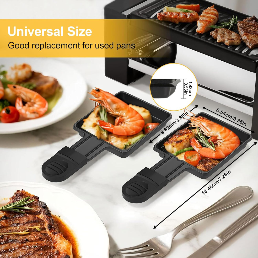 ipow Raclette Pfännchen 8 Stück, Mini Raclette Pfännchen Ersatz Antihaftbeschichtet für Raclette Zub