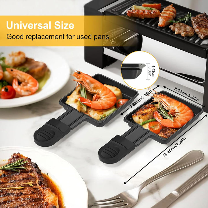 ipow Raclette Pfännchen 8 Stück, Mini Raclette Pfännchen Ersatz Antihaftbeschichtet für Raclette Zub