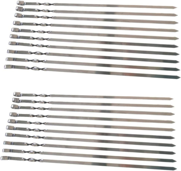 20 hochwertige Grill-Spiesse aus Edelstahl 50cm -1cm Breit - solide 2mm Stärke / Dicke 20x 50cm, 20x