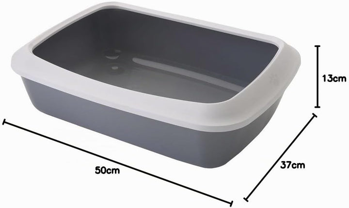 Katzentoilette mit Rand "Iriz" grau 50 x 36,5 x 11,5 cm
