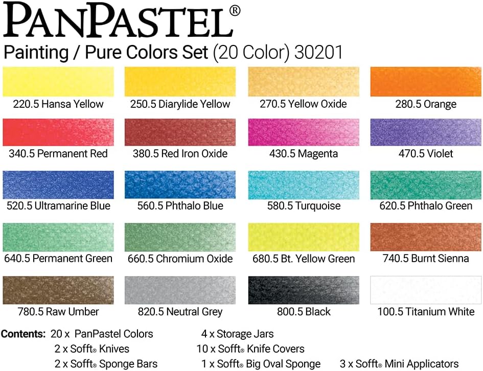 PanPastel 20 Farben Set - Pure Farben/Malset Single, Single