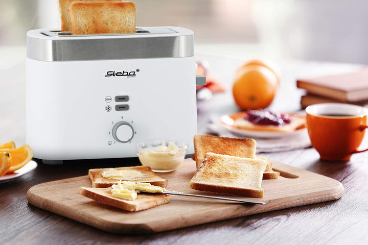 Steba Toaster TO 10 Bianco | Doppel-Schlitztoaster f?r 2 Scheiben Toast | 7 Br?unungsstufen einstell