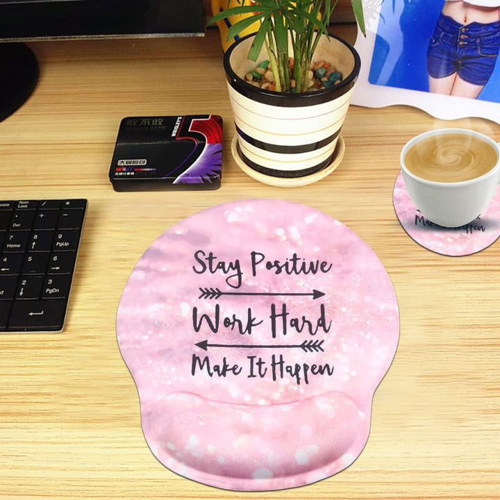 Mauspad,Mousepad Mit Handauflage, Mauspad Mit Gelkissen,Ergonomisches Mousepads Mit Untersetzer für