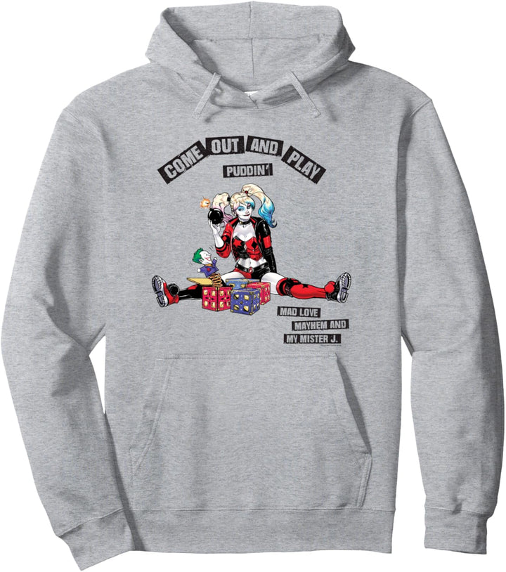 Harley Quinn Come Out and Play Adult Pullover Hoodie