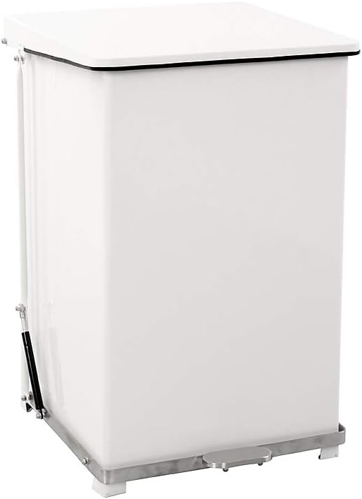 kaiserkraft | Industrie-Treteimer | Stahlblech | weiss RAL 9016 | Volumen 90 l | HxBxT 770 x 445 x 4