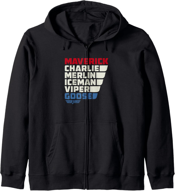 Top Gun Bunte Namen Kapuzenjacke