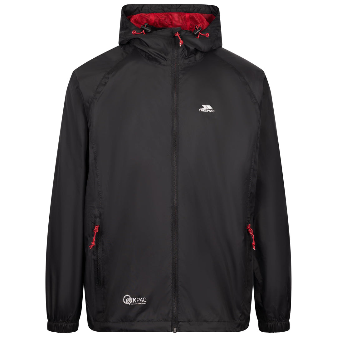 Trespass Unisex Erwachsene Qikpac Jacket Kompakt Zusammenrollbare Wasserdichte Regenjacke XXS Black/