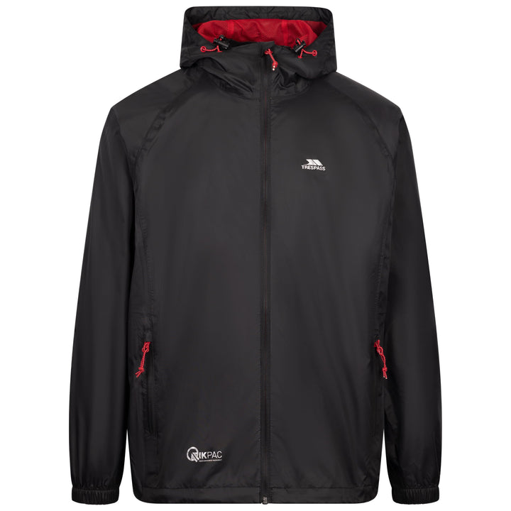 Trespass Unisex Erwachsene Qikpac Jacket Kompakt Zusammenrollbare Wasserdichte Regenjacke XXS Black/