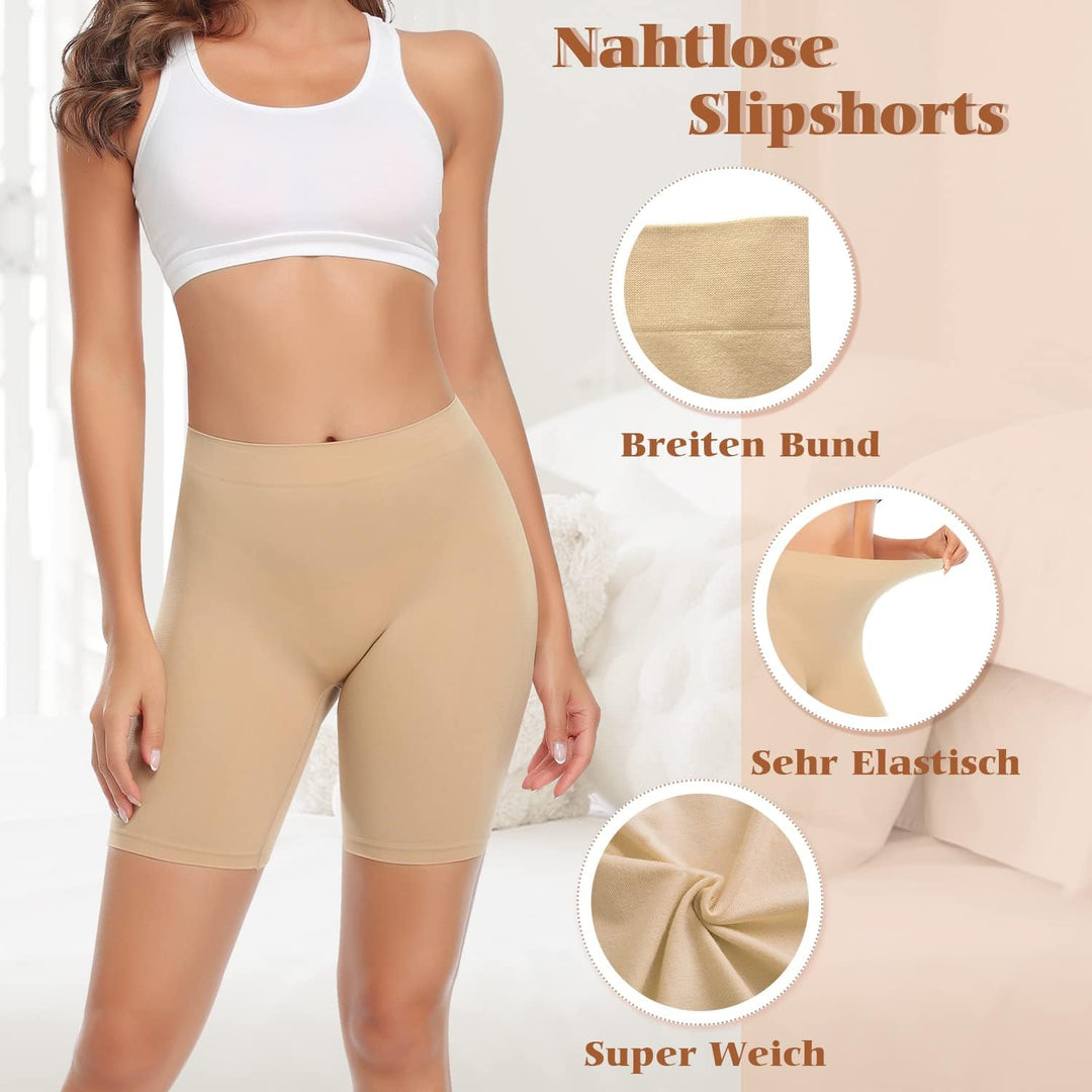 Damen Unterhose Unter Rock Kurze Hose für Kleid Unterrock Hohe Taille Slipshort Radlerhose Boyshort