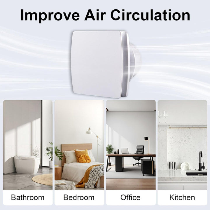 Abluftventilator 100mm Badlüfter Lüfter 100mm Rohrventilator - 12W Extra Leiser Luftentfeuchter für