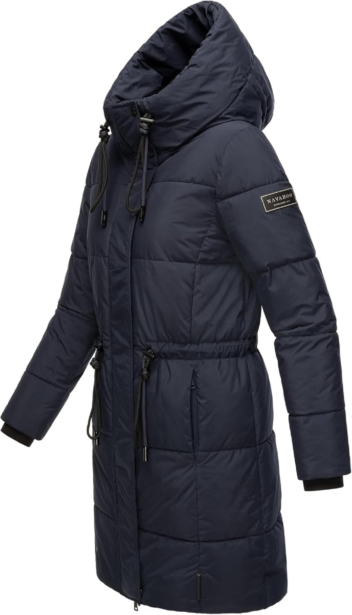 Navahoo Damen Wintermantel kurzer Steppmantel mit Kapuze Zuckertatze XIV XS-XXL XS Navy, XS Navy