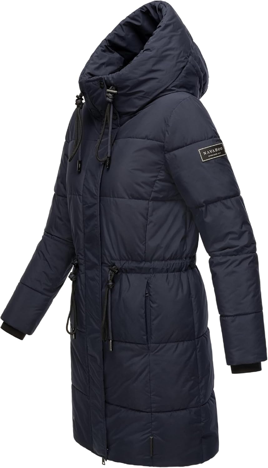 Navahoo Damen Wintermantel kurzer Steppmantel mit Kapuze Zuckertatze XIV XS-XXL XS Navy, XS Navy