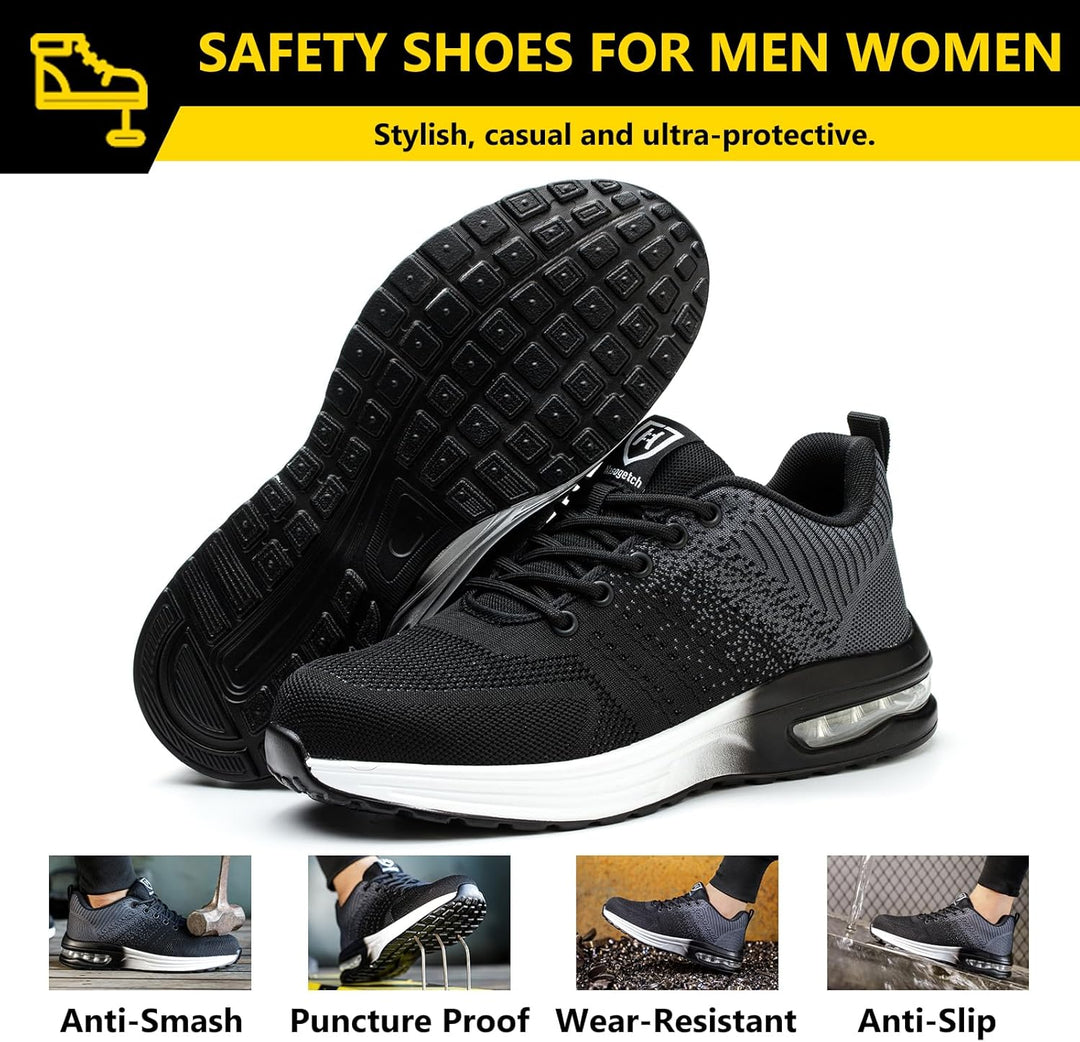 Arbeitsschuhe Herren Sicherheitsschuhe Damen Leicht Sportlich Stahlkappenschuhe rutschfest Atmungsak