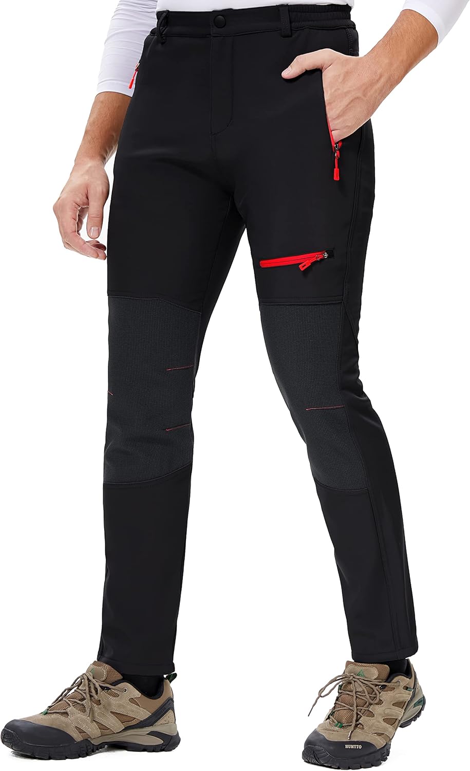 DAFENP Herren Wanderhose Skihose Wasserdicht Softshellhose Winddicht Winter Outdoorhose Snowboardhos