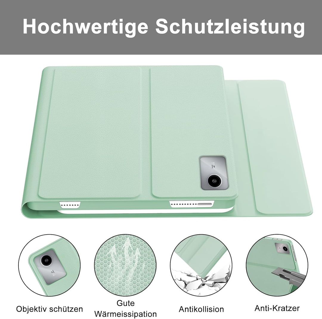 Tastatur Hülle für Lenovo Tab M11 2024, Deutsches QWERTZ, 7 Farben Beleuchtung Magnetisch Abnehmbare