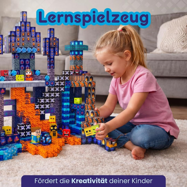 Magnetische Bausteine 100 Teile (2 cm) – Magnetic Cubes Magnetwürfel Set – Magnetisches Bauspielzeug