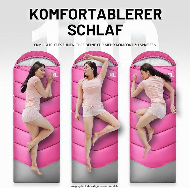 Schlafsack für Erwachsene bei Kälte, Tragbar, Wasserdicht, Leichtgewichtiger Schlafsack für Grosse P