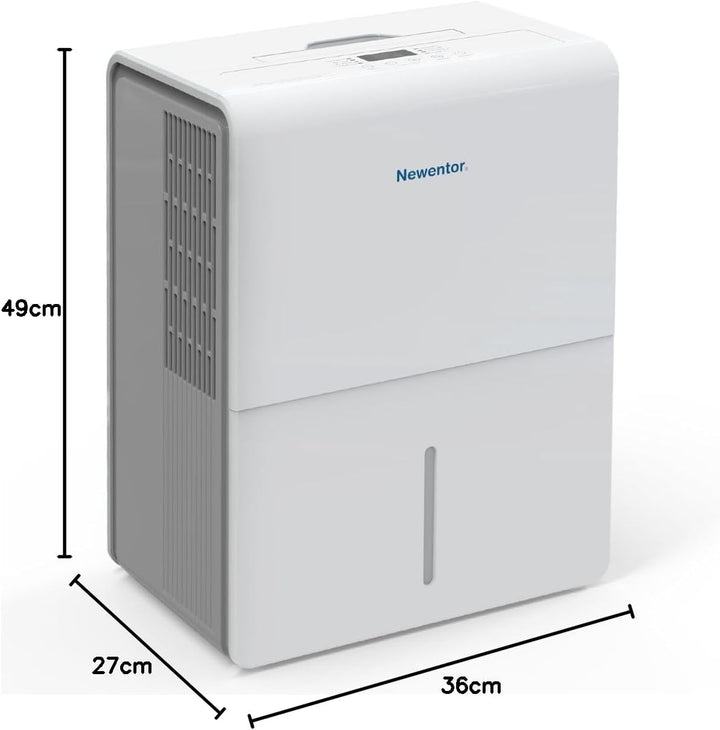 Newentor Luftentfeuchter 25L/24h, Für 215m³/80m² Räume - 3 fache Geräuschreduktion - Stromsparender