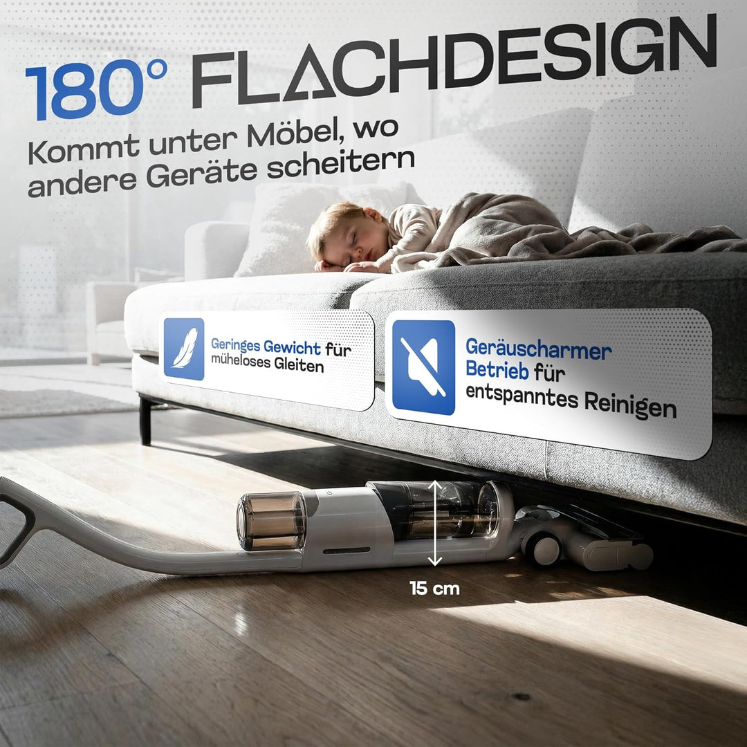 BLAXX Nass Trockensauger FloorVaX | Kabelloser Staubsauger mit Wischfunktion | 180° Lay-Flat | Selbs
