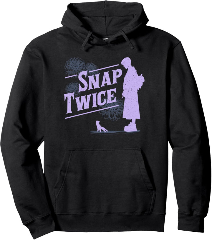 Wednesday Snap Twice Thing & Wednesday Silhouette Logo Pullover Hoodie
