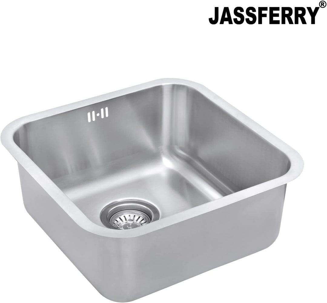 JASSFERRY Küchenspüle 1 Becken Unterbau-Küchenspüle, Unterbauspüle aus Edelstahl Abfluss Rohrsatz, A
