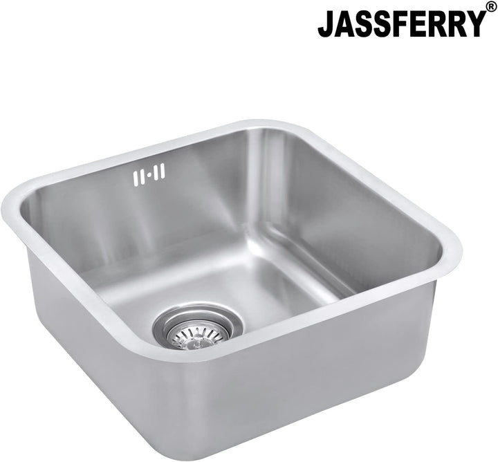 JASSFERRY Küchenspüle 1 Becken Unterbau-Küchenspüle, Unterbauspüle aus Edelstahl Abfluss Rohrsatz, A