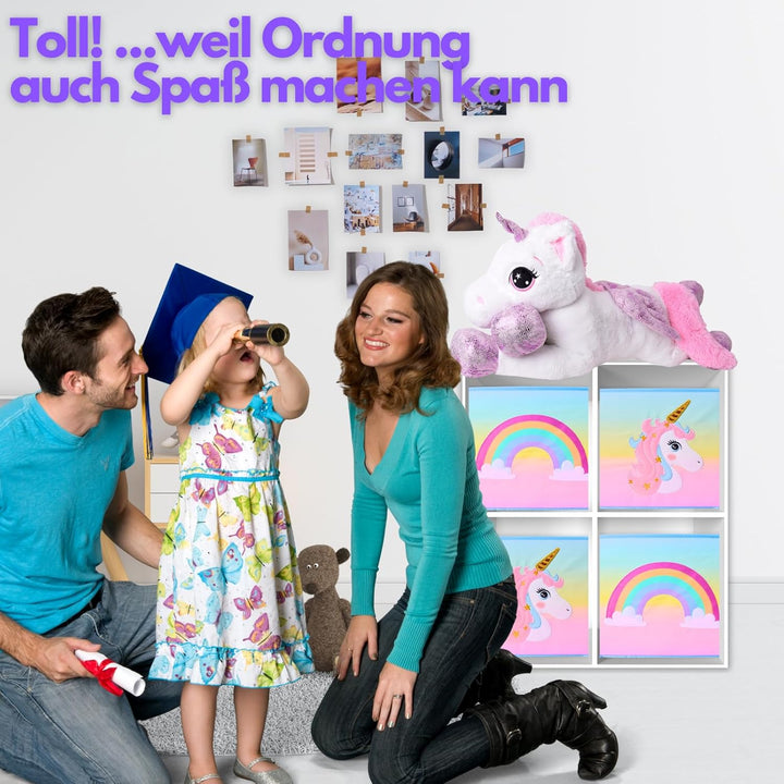 TE-Trend Einhorn Motiv Regal Aufbewahrungsbox Kinder Kinderzimmer Faltbox Aufbewahrungskorb bestickt