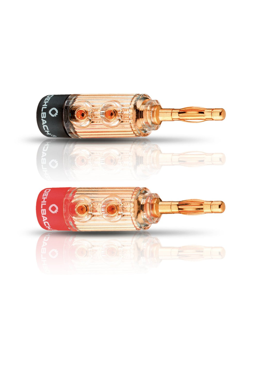 OEHLBACH XXL Fusion Banana - High-End Bananenstecker für Kabel bis 6mm² - Vollmetallstecker, rot/sch