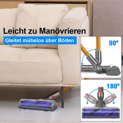 MOPEI Anti-Verwicklungs Bodenbürste Kompatibel mit Dyson V8 V10 V11 V15 Staubsauger, Gut für Glatte