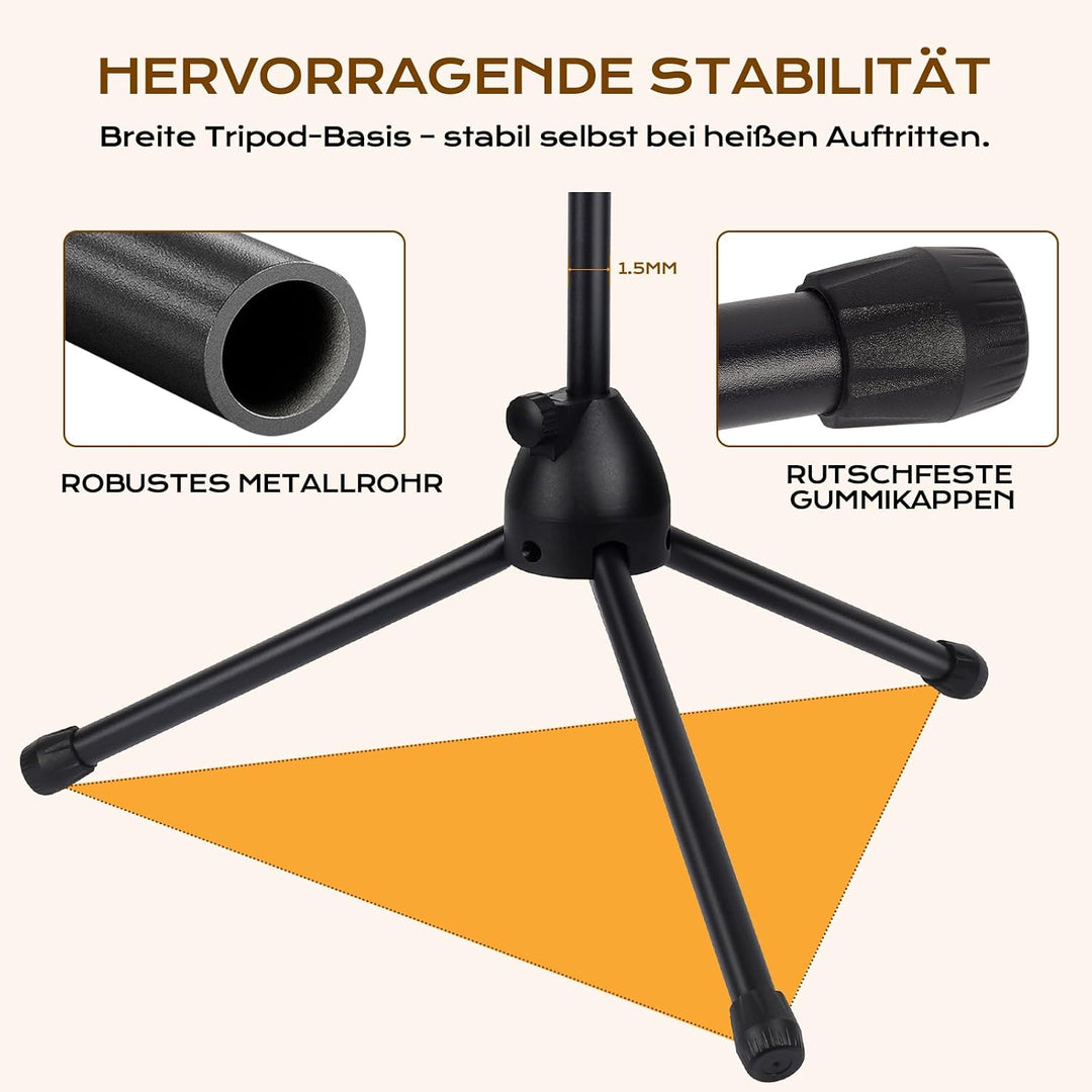 Doppeltes Mikrofonständer-Set mit Schwenkarmen – Robuster Halter aus Zinklegierung, tragbar & faltba