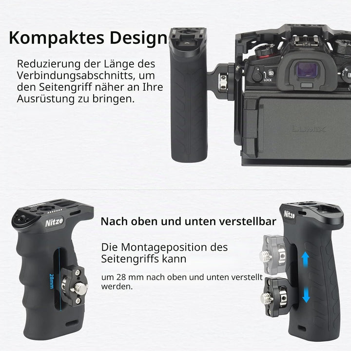 Nitze Locating Side Handle with 3/8" ARRI Locating Pins, ARRI Seitengriff Ergonomischer mit Built-in