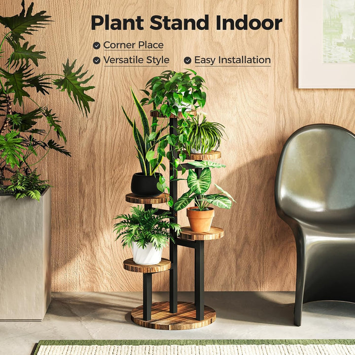 Bamworld Blumenständer Holz Pflanzenständer Pflanzentreppe Pflanzenregal Blumentreppe Outdoor Wetter