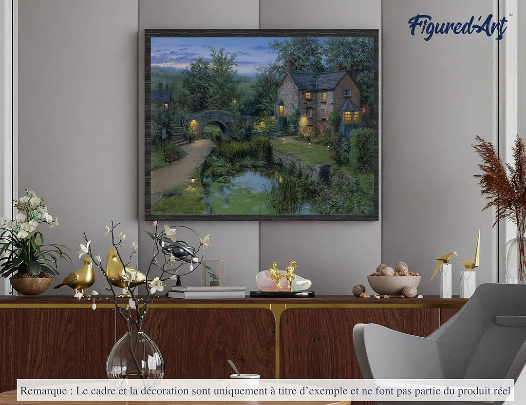 Figured'Art Malen Nach Zahlen Erwachsene Mit Rahmen Altes Landhaus - Paint by Numbers Basteln DIY Ba
