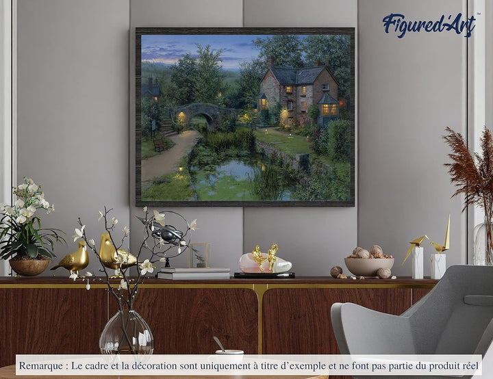 Figured'Art Malen Nach Zahlen Erwachsene Mit Rahmen Altes Landhaus - Paint by Numbers Basteln DIY Ba